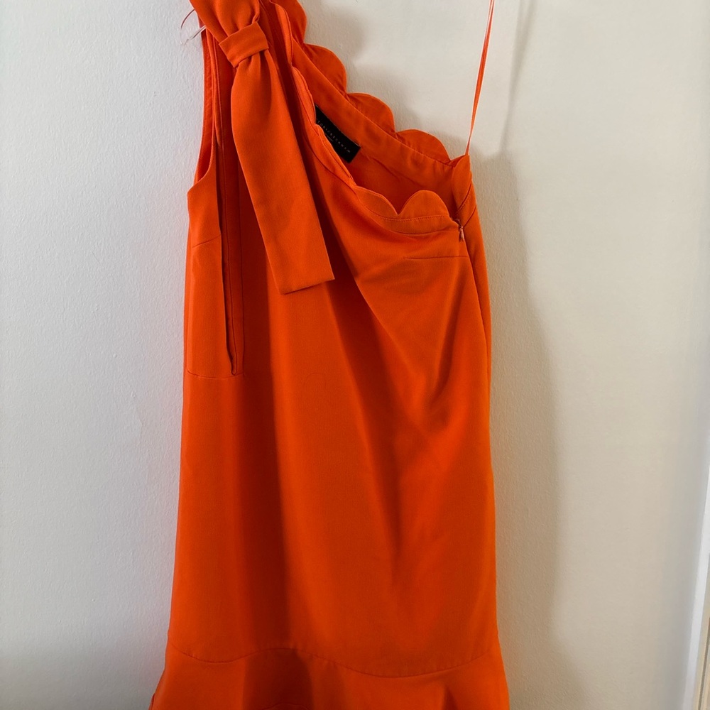 Victoria Beckham Vibrant Orange One-Shoulder Dress Size XS - Picture 2 of 3
